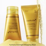 Medicube Kojic Acid Turmeric Night Wrapping Mask 75ml tube showing golden texture.